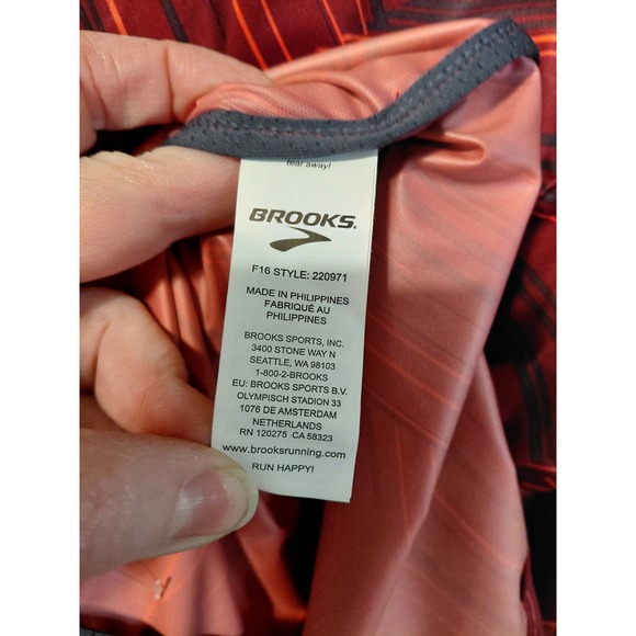 Brooks Womens Run Happy DriLayer Full Zip Running Jacket Burgundy Pink Size M - Picture 6 of 8